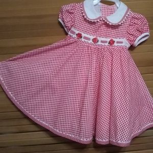 Red and white girls dress